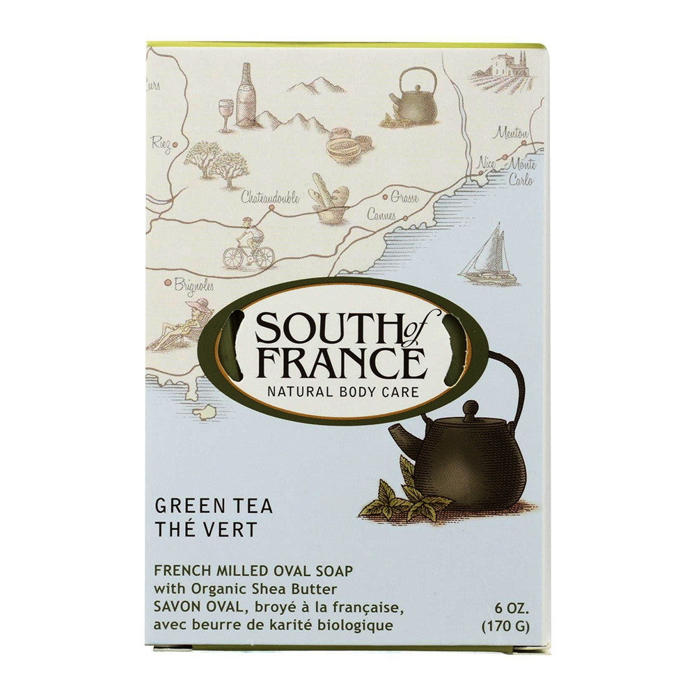 South of France Natural Bar Soap, Green Tea, 6 Oz